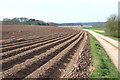 Ploughed field north of Pattingham in Staffordshire