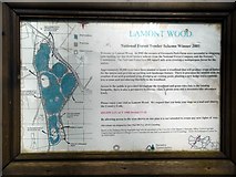 SK3324 : Lamont Wood information sign by Lynne Kirton