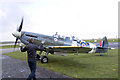 TG2113 : Rare Spitfire trainer at Norwich Airport by nick downey