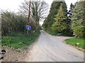 The road to Harveyshill Farm from Luffenhall