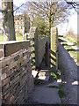 Stile into the driveway of Barker Royd, Southowram