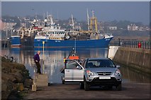 J5082 : Slipway, Bangor harbour by Albert Bridge