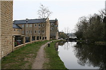 SD9324 : Rochdale Canal: looking east from Todmorden bridge by Dr Neil Clifton
