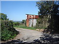 Old garage or farm building, with track junction