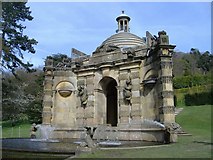 SK2670 : Building at the summit of the cascade, Chatsworth by Roger Cornfoot