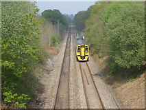 SO3204 : Railway, from bridge at Penperlleni by Ruth Sharville