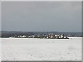 Houses on Adisham Road in the snow