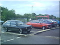 Classic Fords in the car park