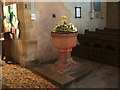 NY1439 : Font, St Cuthberts Church, Plumbland by Alexander P Kapp