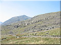 SH6762 : View west along the mountain wall towards Cwm Bodesi by Eric Jones