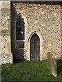 Small side door of church