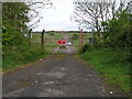 NZ3611 : Emergency access gate to Durham-Tees Valley Airport by Carol Rose