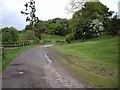 Footpath/farm road to the main road in Betley