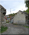 Radio mast on Pen-y-gaer from the gate of Cilfodan Farm