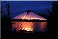 Yurt by night