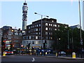 TQ2982 : Warren Street Tube Station and BT Tower by Oxyman