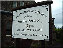 SD3676 : Sign for Cark Methodist Church by Alexander P Kapp