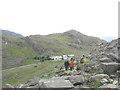 Pen-y-pass YHA from the lower section of the Pyg Track