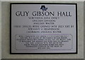 Plaque in Guy Gibson Hall