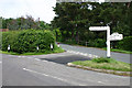 Road junction and signpost at Earls Down