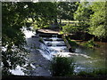 Weir and fish ladder on River Lyd