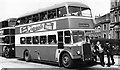 Old Bus Bacup Centre, Irwell Terrace in Background