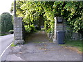 Gateway to Cwmavon House with the A4043 running to the side