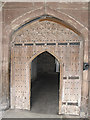 SO5139 : Doorway from the cloister, Hereford Cathedral by Pauline E