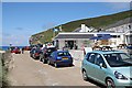 Cars and Tourist Shops by Porthtowan Beach