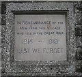 Romanby War Memorial Plaque (North Face)