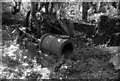 Vestigial sawmill remains and steam engine at Treviscoe