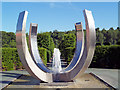 Water feature in front of new hotel near Marlow.