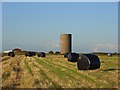 Bales and water tower near Stonehenge