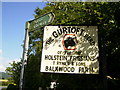 Sign "The Gurtoft Herd" adjacent to A170 road