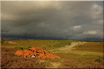 NH6537 : Wrecked car on moorland south of Allt Mor by Steven Brown