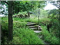 Steps over the overflow of Bryan Hey Reservoir