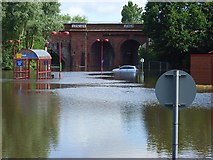 SU7671 : Flooded car park, Loddon Bridge by Andrew Smith