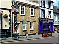 Shops and Queen Victoria memorial clock, High Street, Cricklade