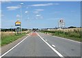 Entry to St Cyrus on A92 from SW