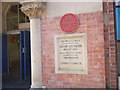 Castleford Old Market Hall plaque and inscription