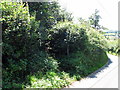 Footpath signpost on Bishton Lane