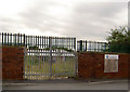 Gates to what was the football pitch, now new school.