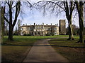 Front view of Lucknam Park Hotel, at the top of the drive