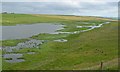 Mill Dam showing formation of southern outflow burn, Shapinsay