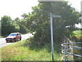 Footpath sign on side of A6 near Wilstead