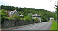 The A470, houses and forest