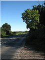 View north on Norwich Road (B1150) from lay-by