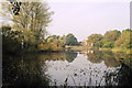 View across the lake to St Cuthman