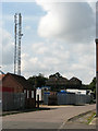 TG0432 : Melton Constable Industrial Estate with view to transmission mast by Evelyn Simak