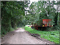 A trailer parked beside Sandy Lane